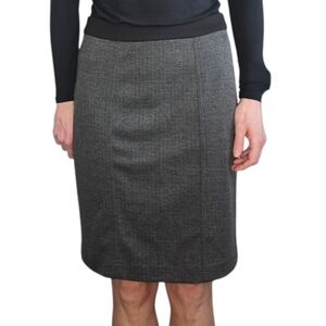 Reitmans Herringbone Pencil Skirt Grey Small Stretch